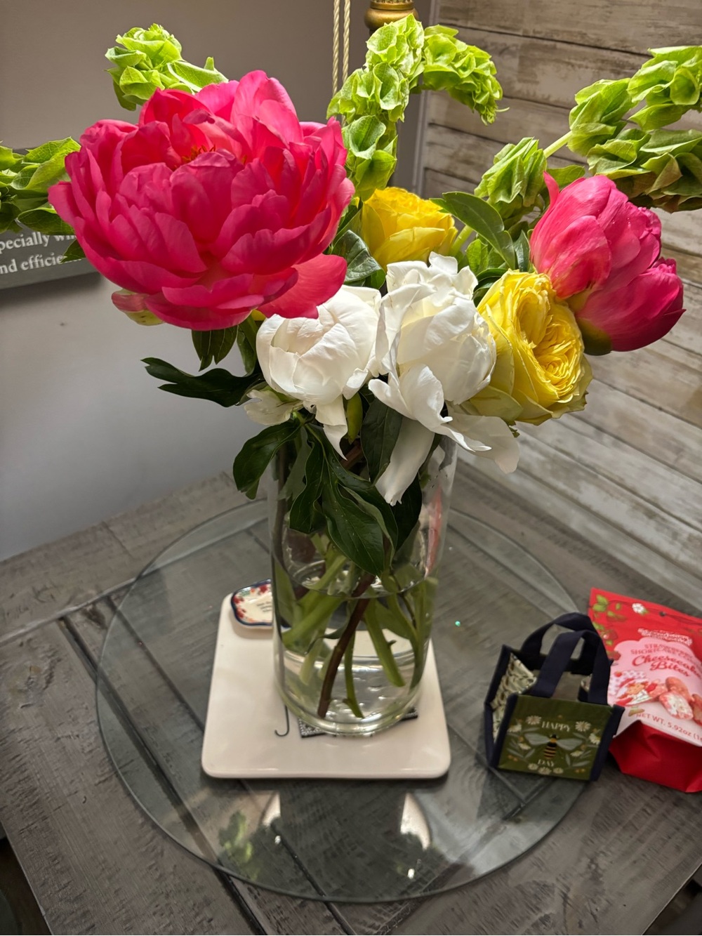 Bright Pink & Yellow Mixed Floral Vase Arrangement - Home Accents